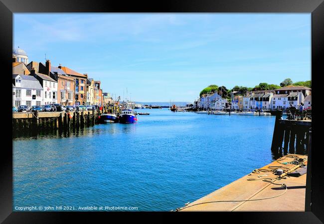 Weymouth Quays in Dorset. Framed Print by john hill