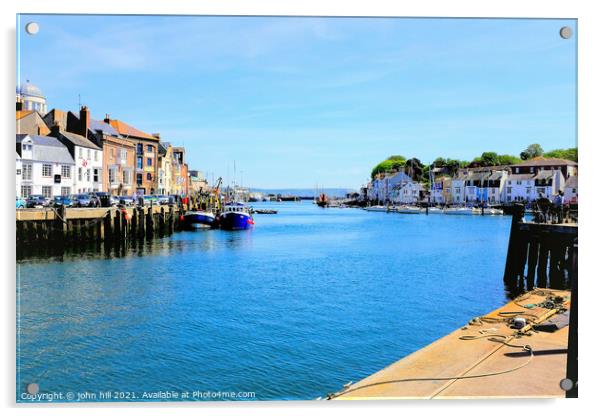 Weymouth Quays in Dorset. Acrylic by john hill