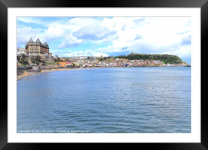 Scarborough at high tide in North Yorkshire, UK. Framed Mounted Print by john hill