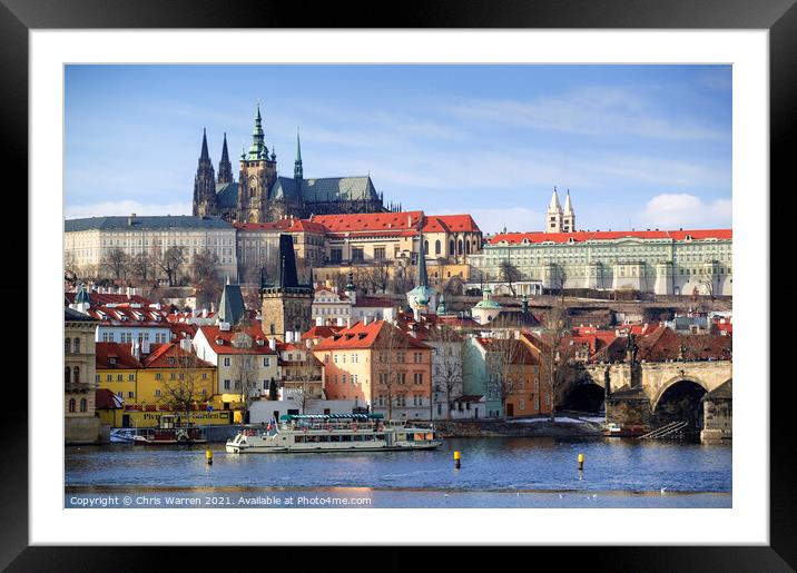 Little Quarter & River Vltava Prague Czeck Republi Framed Mounted Print by Chris Warren