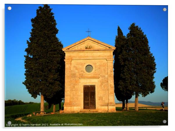 Tuscany Chapel Italy Acrylic by henry harrison