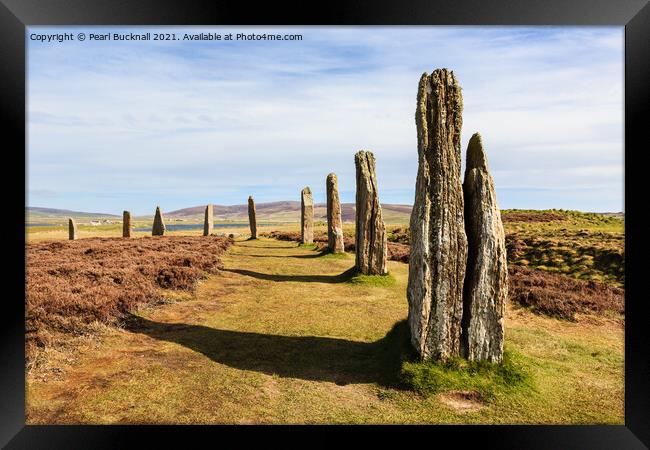 Ring of Brodgar on Orkney Framed Print by Pearl Bucknall