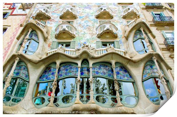 Casa Batlló - Barcelona Print by Alessandro Ricardo Uva