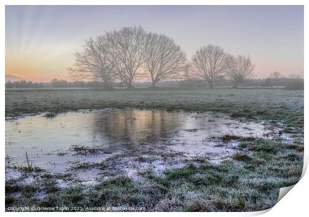 Winter sunrise Dedham Vale Print by Graeme Taplin Landscape Photography