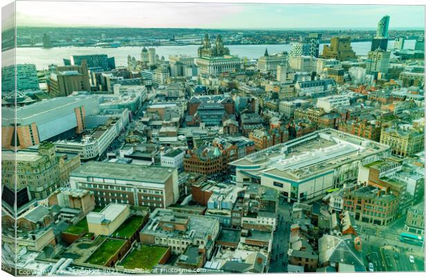 Liverpool City Centre from St Johns Beacon Canvas Print by Phil Longfoot