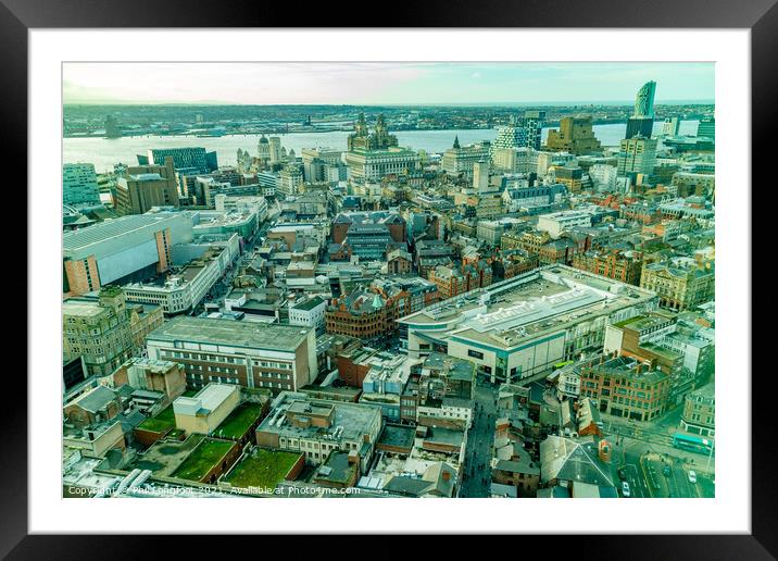 Liverpool City Centre from St Johns Beacon Framed Mounted Print by Phil Longfoot