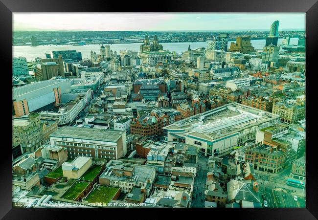 Liverpool City Centre from St Johns Beacon Framed Print by Phil Longfoot