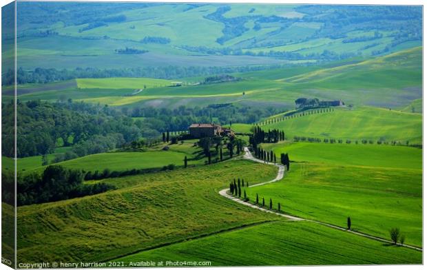 Tuscany Landcape Canvas Print by henry harrison