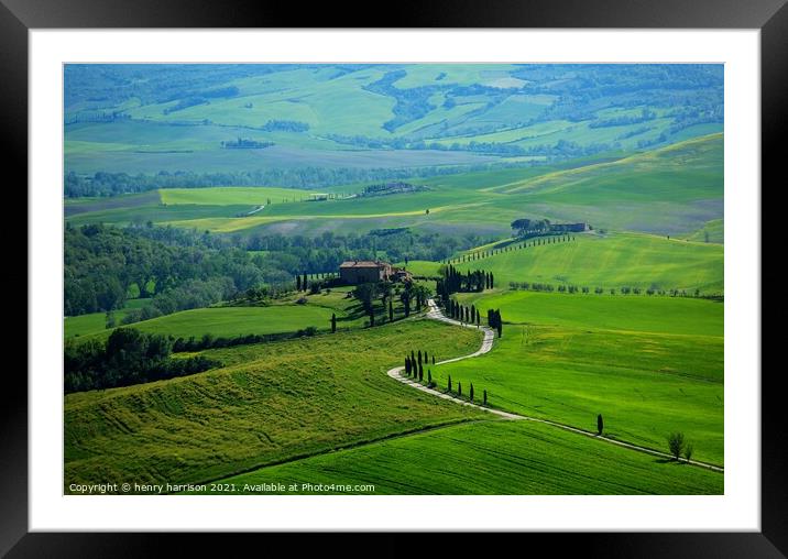 Tuscany Landcape Framed Mounted Print by henry harrison