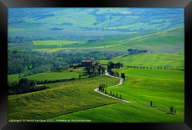 Tuscany Landcape Framed Print by henry harrison