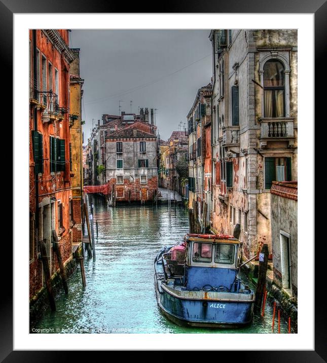 Venice backstreets Framed Mounted Print by henry harrison