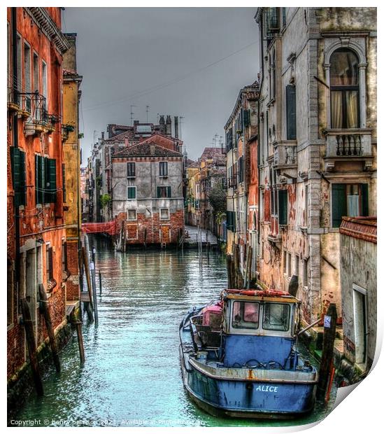 Venice backstreets Print by henry harrison