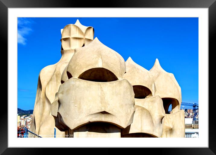 Casa Milà - Barcelona Framed Mounted Print by Alessandro Ricardo Uva