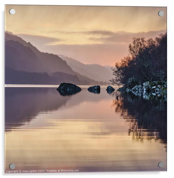 Loch Maree at Sunrise Acrylic by mary spiteri