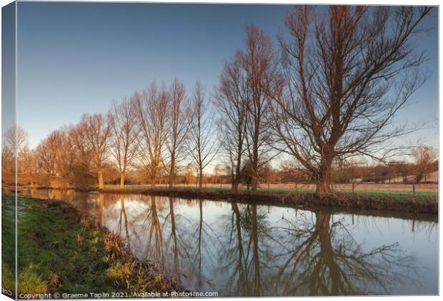 River Stour in early morning light Canvas Print by Graeme Taplin Landscape Photography