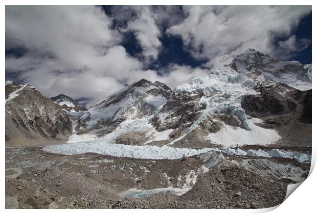 Everest and the Khumbu Glacier Print by Christopher Stores