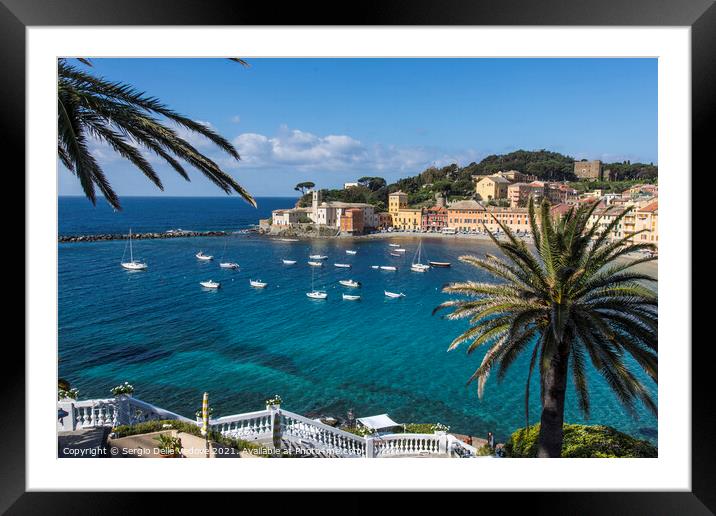 Silence Bay in Sestri Levante Framed Mounted Print by Sergio Delle Vedove