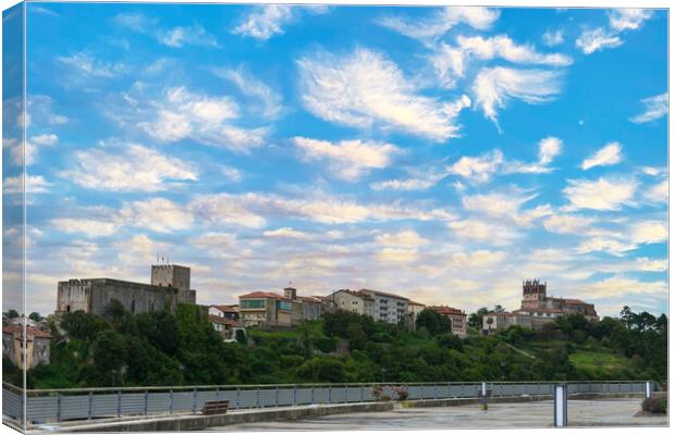 seaside town skyline with castle Canvas Print by David Galindo