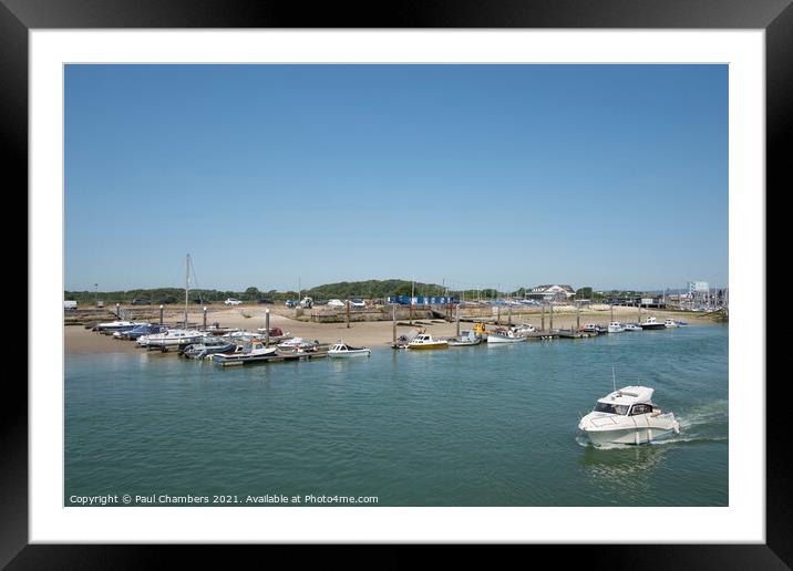 Littlehampton Marina with moored boats and a small Framed Mounted Print by Paul Chambers