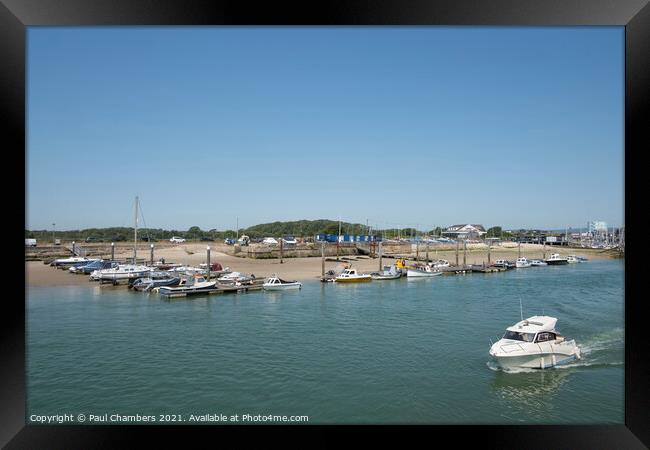 Littlehampton Marina with moored boats and a small Framed Print by Paul Chambers