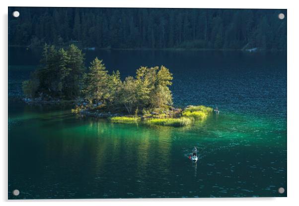 Lake Eibsee, Bavaria Acrylic by peter schickert