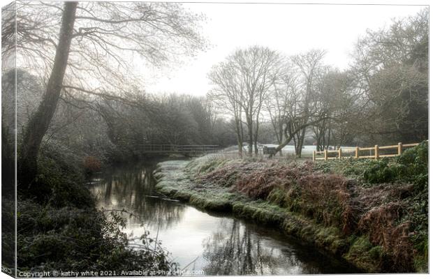 River Cober Helston Cornwall Canvas Print by kathy white