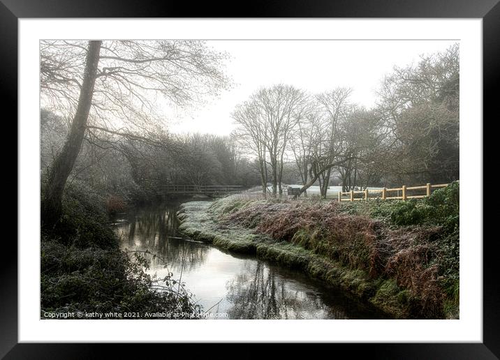 River Cober Helston Cornwall Framed Mounted Print by kathy white