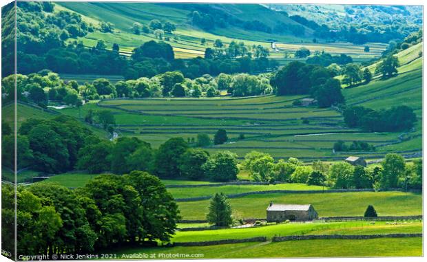 Looking Down Littondale Yorkshire Dales Canvas Print by Nick Jenkins