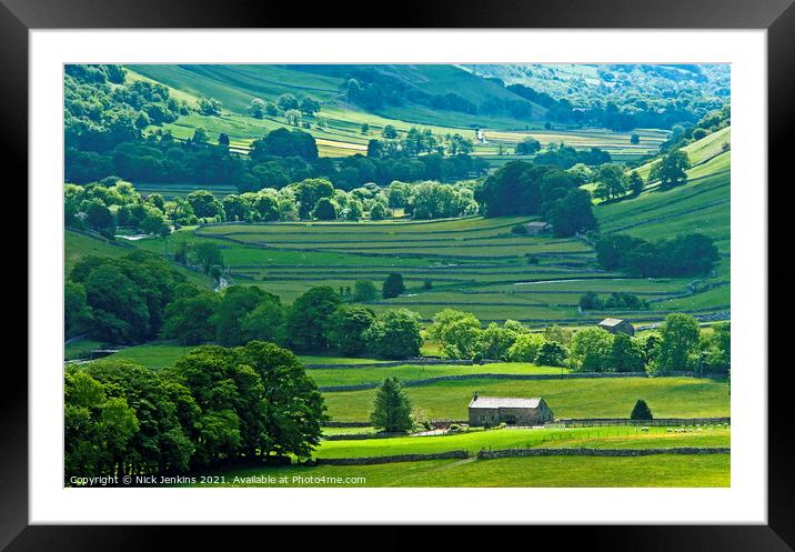 Looking Down Littondale Yorkshire Dales Framed Mounted Print by Nick Jenkins