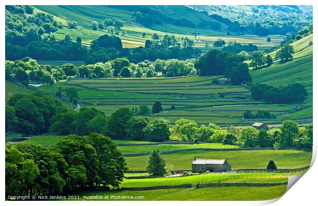 Looking Down Littondale Yorkshire Dales Print by Nick Jenkins