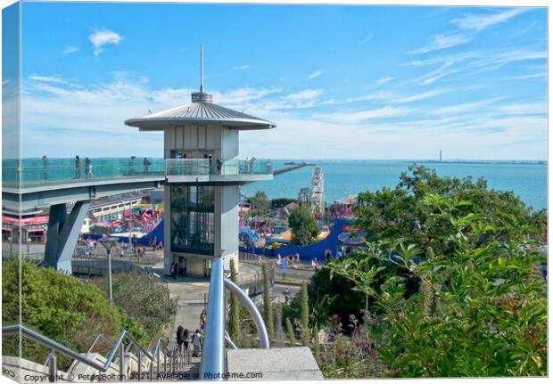 Observation Tower on the seafront at Southend on Sea, Essex. Canvas Print by Peter Bolton