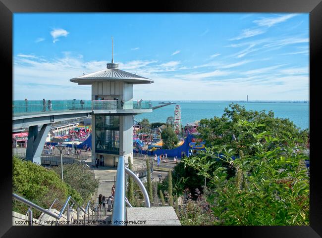 Observation Tower on the seafront at Southend on Sea, Essex. Framed Print by Peter Bolton