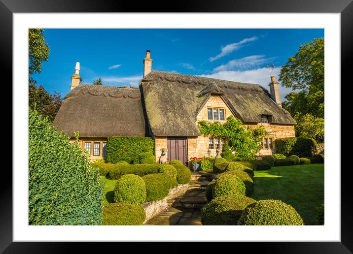 Chipping Campden Thatched Cottage Framed Mounted Print by David Ross
