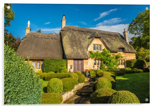 Chipping Campden Thatched Cottage Acrylic by David Ross