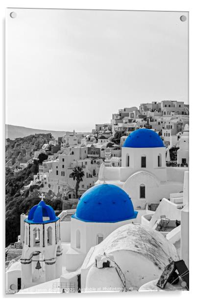 Blue Domed Churches of Santorini Acrylic by Jason Beattie