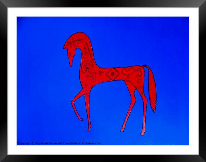 Red Etruscan Horse Framed Mounted Print by Stephanie Moore