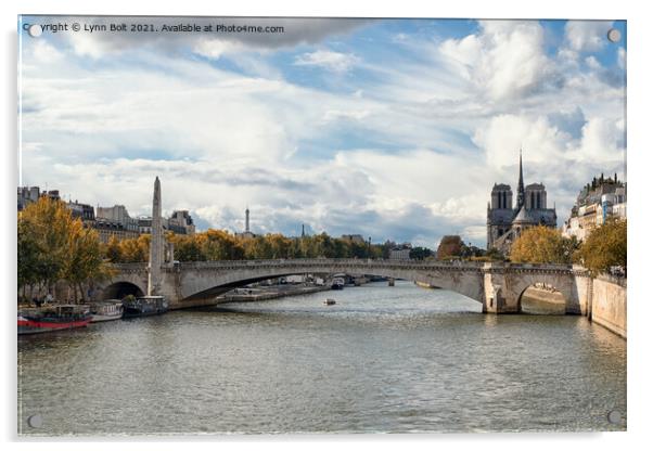 The River Seine Paris Acrylic by Lynn Bolt