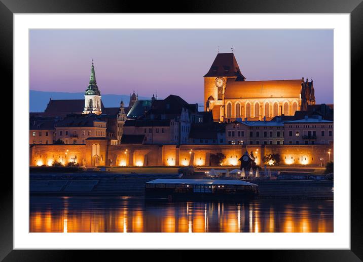 Evening in Medieval City of Torun in Poland Framed Mounted Print by Artur Bogacki