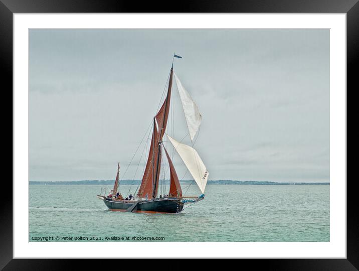 SB Cambria in the off Westcliff on Sea, Essex, Thames Estuary. Framed Mounted Print by Peter Bolton