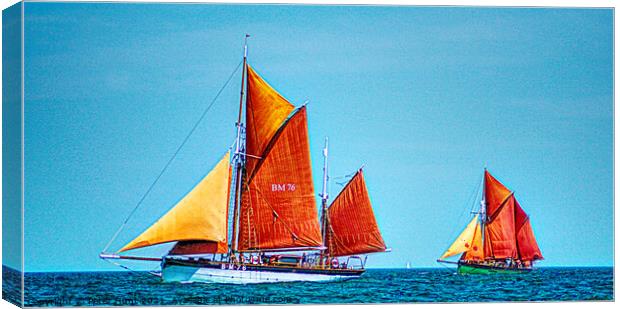 Brixham Sailing Trawlers Canvas Print by Peter F Hunt
