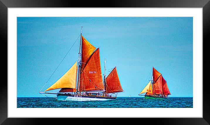 Brixham Sailing Trawlers Framed Mounted Print by Peter F Hunt