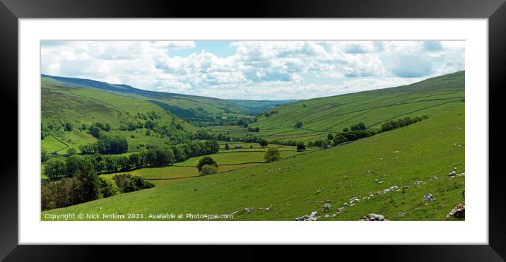 Panoramic View Down Littondale Yorkshire Dales Framed Mounted Print by Nick Jenkins