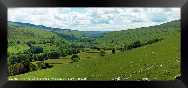 Panoramic View Down Littondale Yorkshire Dales Framed Print by Nick Jenkins