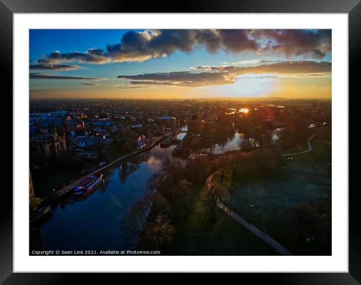 Newark on Trent at Sunset Framed Mounted Print by Sean Link