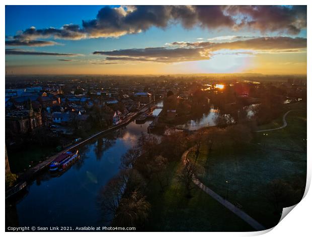 Newark on Trent at Sunset Print by Sean Link