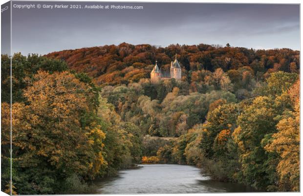 Castell Coch, the Red Castle, on the outskirts of Cardiff, Wales, in the autumn	 Canvas Print by Gary Parker
