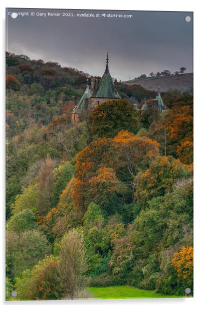 Castell Coch, the Red Castle, on the outskirts of Cardiff, Wales, in the autumn	 Acrylic by Gary Parker