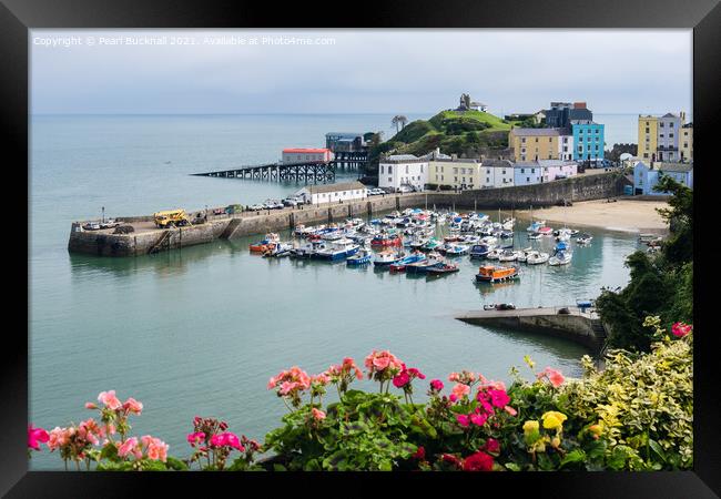 Tenby Old Town and Harbour Pembrokeshire Framed Print by Pearl Bucknall