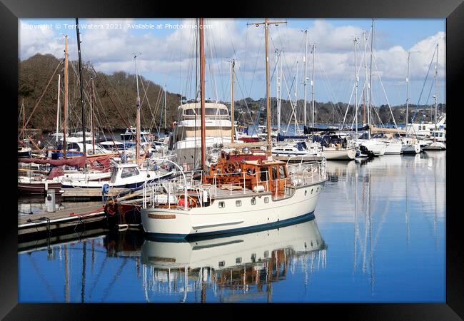 Mylor Masts Framed Print by Terri Waters