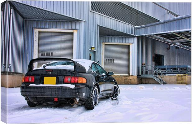 Celica GT-FOUR inthe Snow Canvas Print by Phil Hall